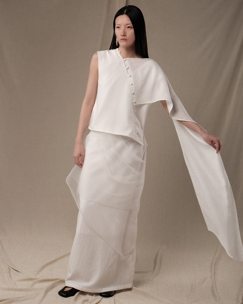 SHIRATH Layered Pleats Skirt