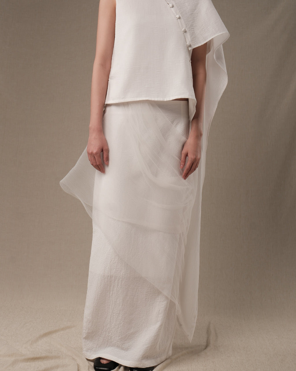 SHIRATH Layered Pleats Skirt