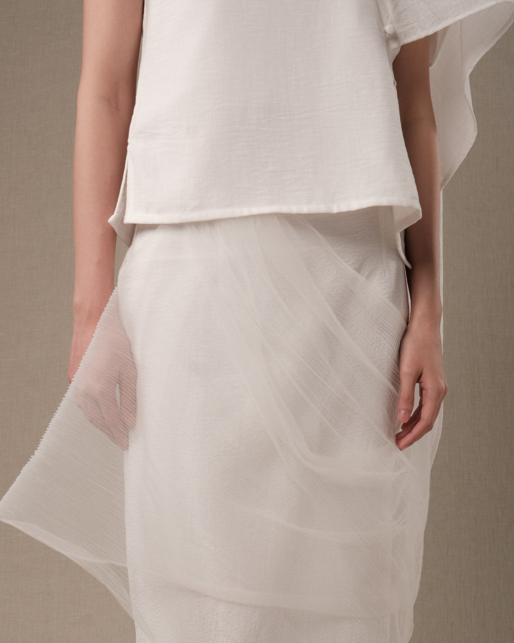 SHIRATH Layered Pleats Skirt