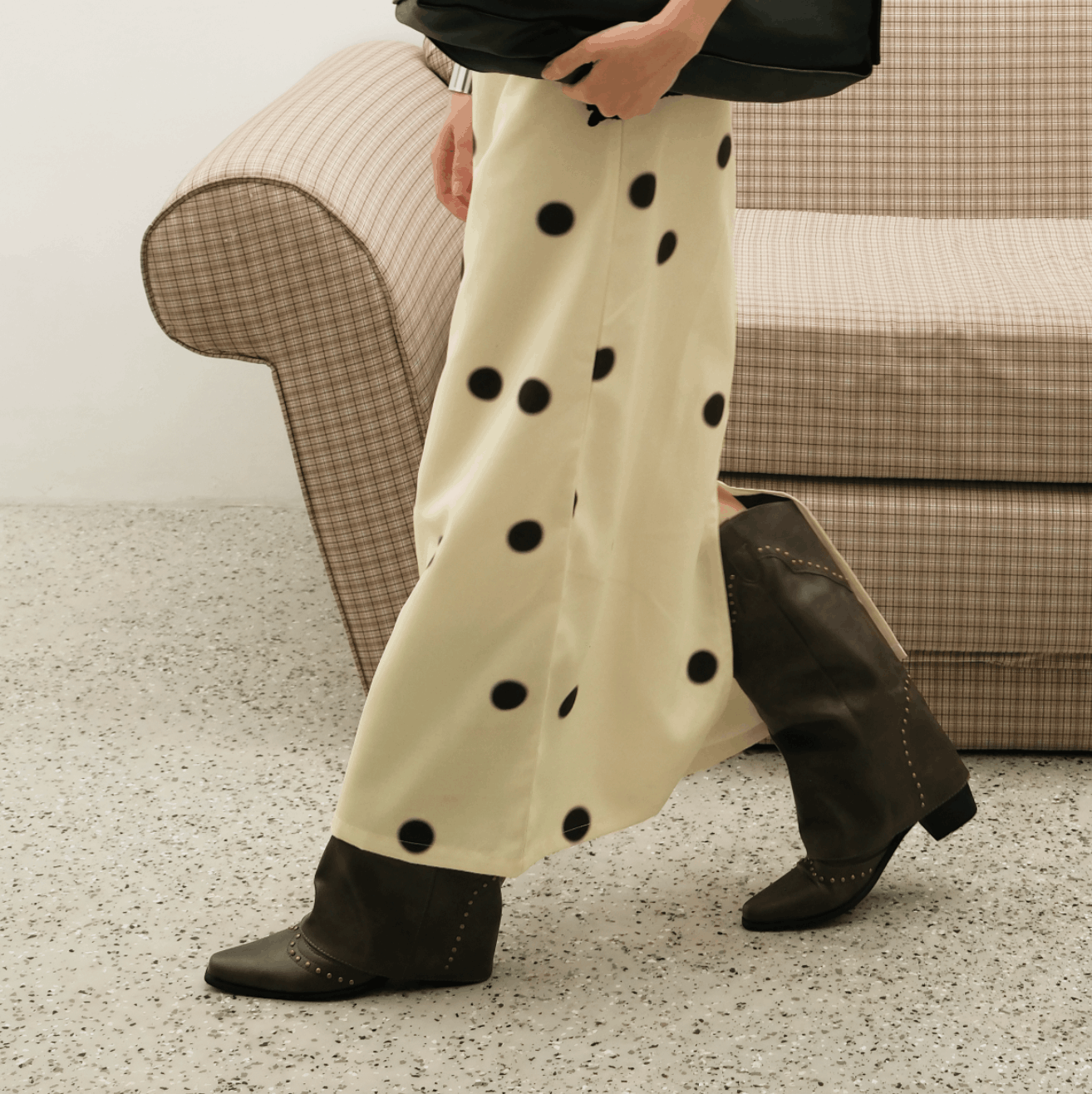 Blurred Dot Maxi Skirt - NYLONY
